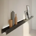 Полочка Antonio Lupi 1LED 36 см Embossed lacquered, черная матовая (LEMU11 1LED L36) - Фото 2